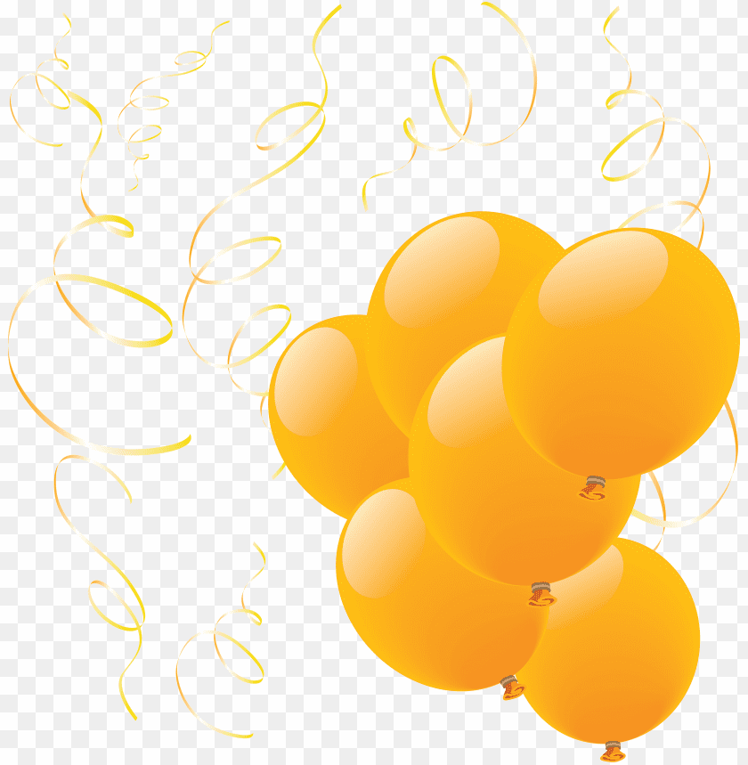Transparent Background PNG of balloon yellow group - Image ID 60
