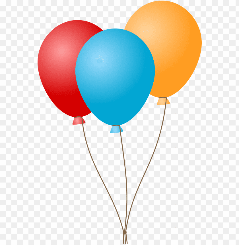 Transparent Background PNG of three flat balloons - Image ID 70