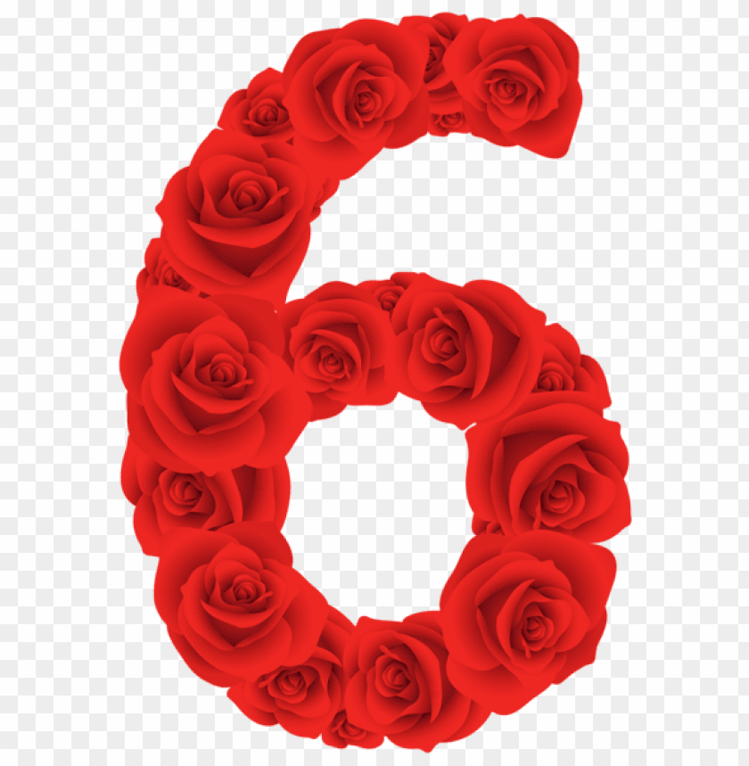 red roses six number PNG transparent with Clear Background ID 118842